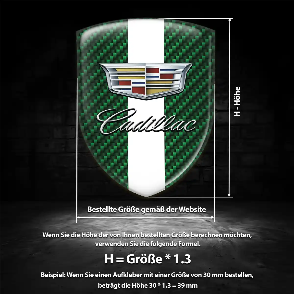 Cadillac Silikon Aufkleber Wappen Erstklassige Qualität