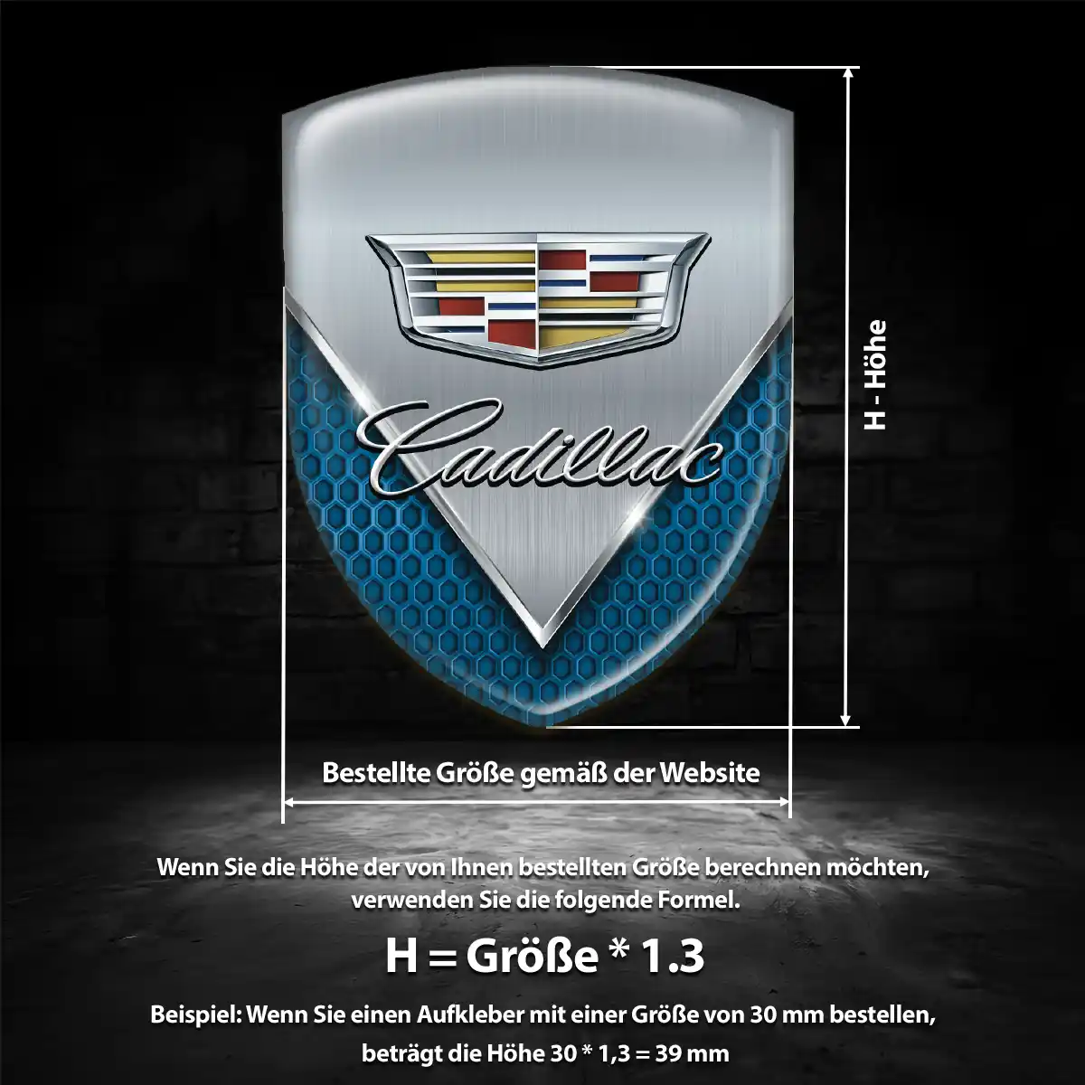 Cadillac Silikon Aufkleber Wappen Hochwertiges Harz
