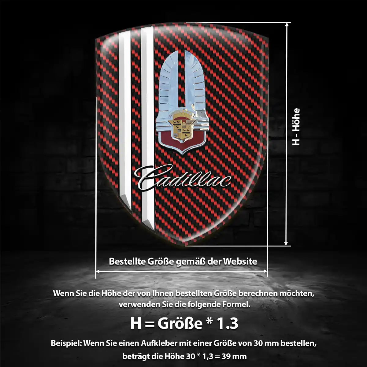Cadillac Silikon Aufkleber Wappen Hohe Qualität