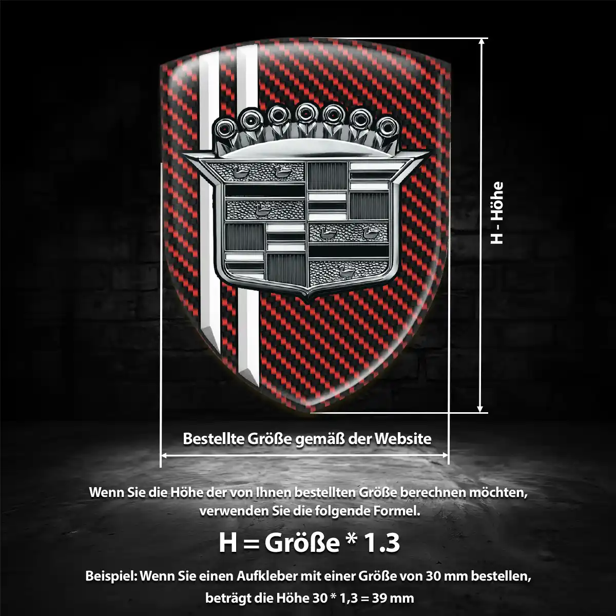 Cadillac Silikon Aufkleber Wappen Interieurdesign