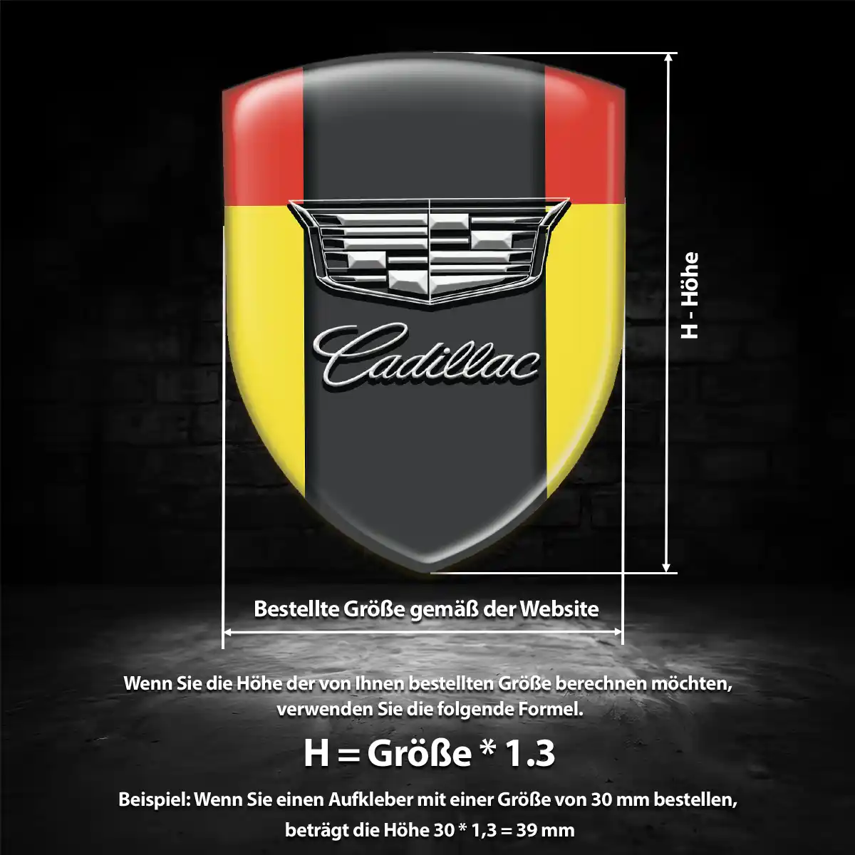 Cadillac Silikon Aufkleber Wappen Limitierte Auflage
