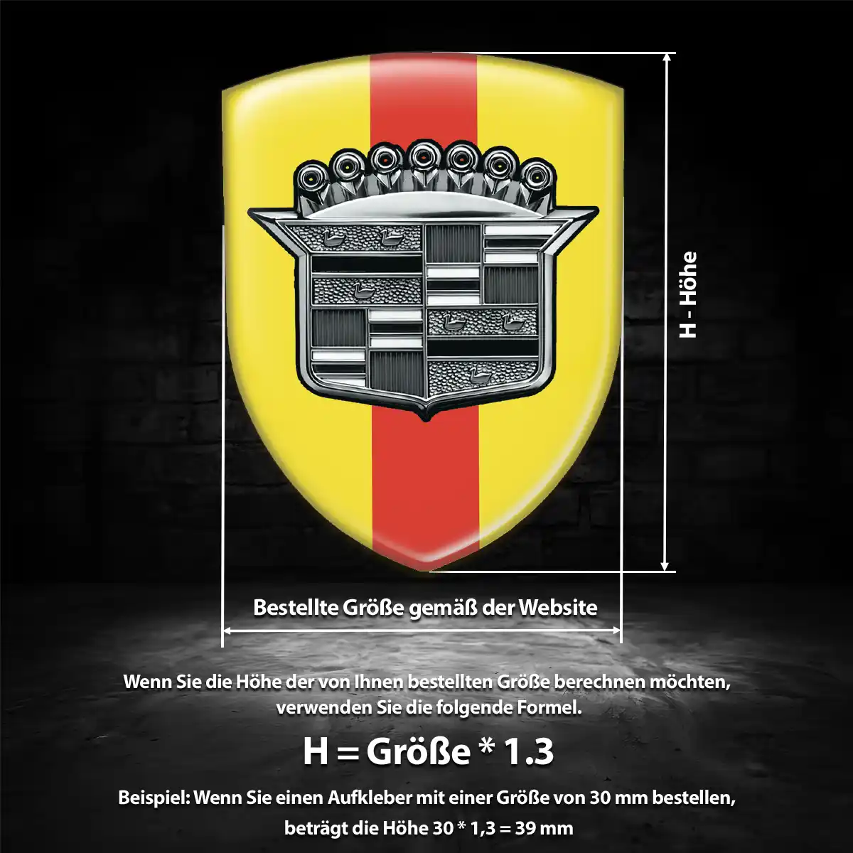 Cadillac Silikon Aufkleber Wappen Luxus-Edition