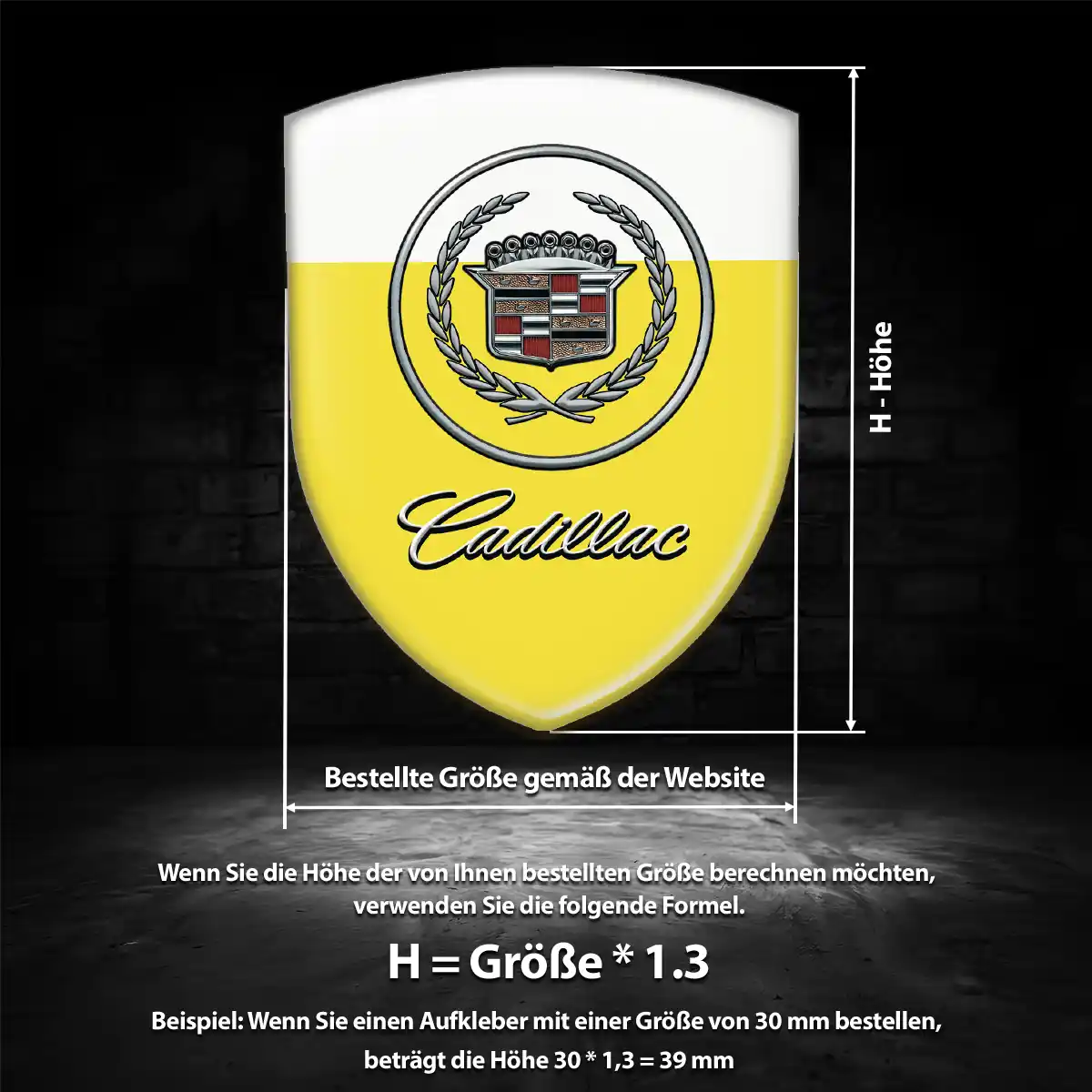 Cadillac Silikon Aufkleber Wappen Markenedition