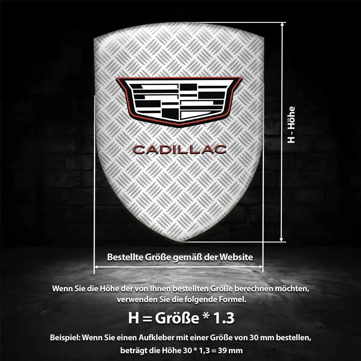 Cadillac Silikon Aufkleber Wappen Modernes Design