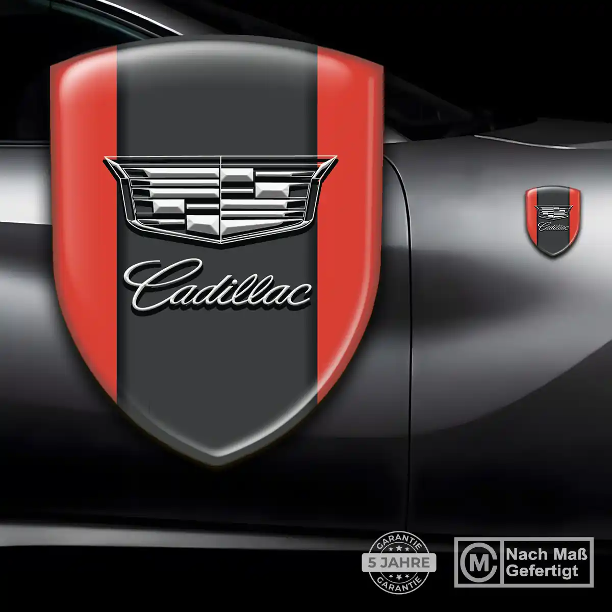 Cadillac Silikon Aufkleber Wappen Premium-Edition