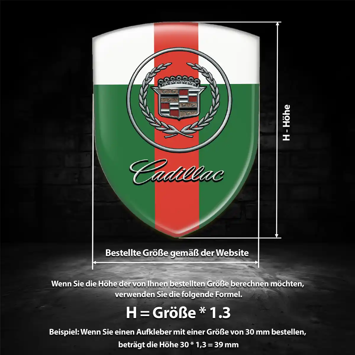 Cadillac Silikon Aufkleber Wappen Premiumqualität