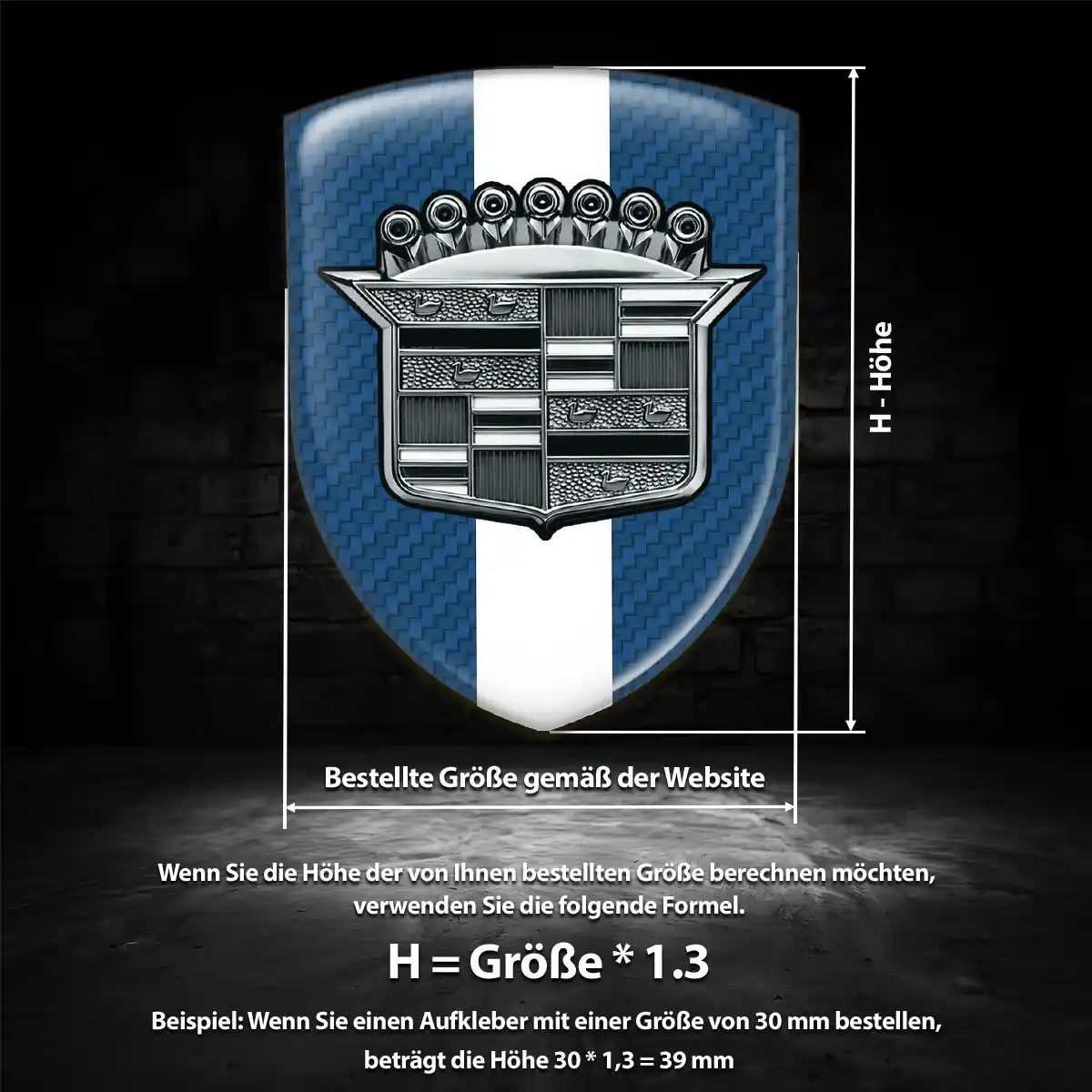Cadillac Silikon Aufkleber Wappen Stilvolles Design