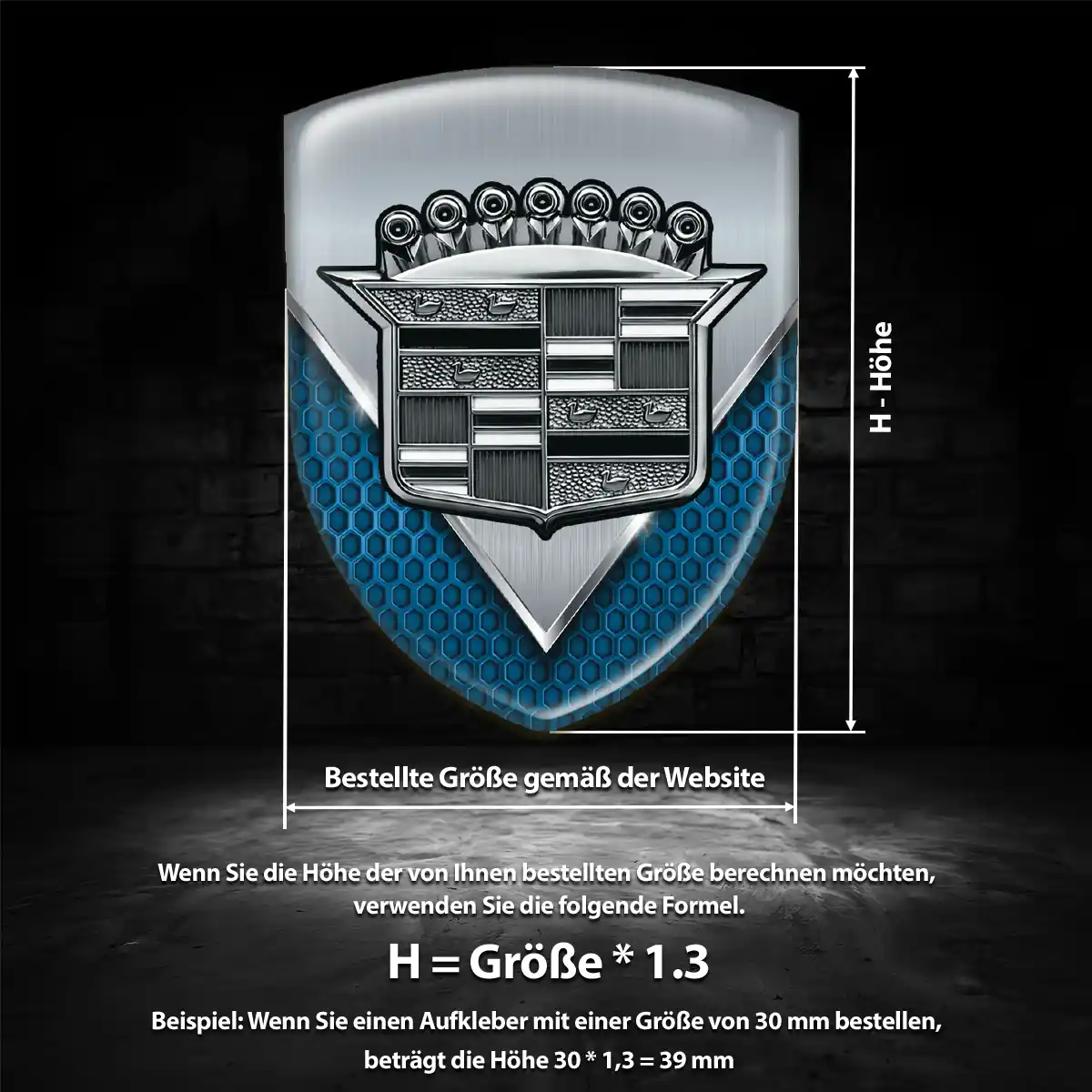 Cadillac Silikon Aufkleber Wappen Verlässliche Qualität