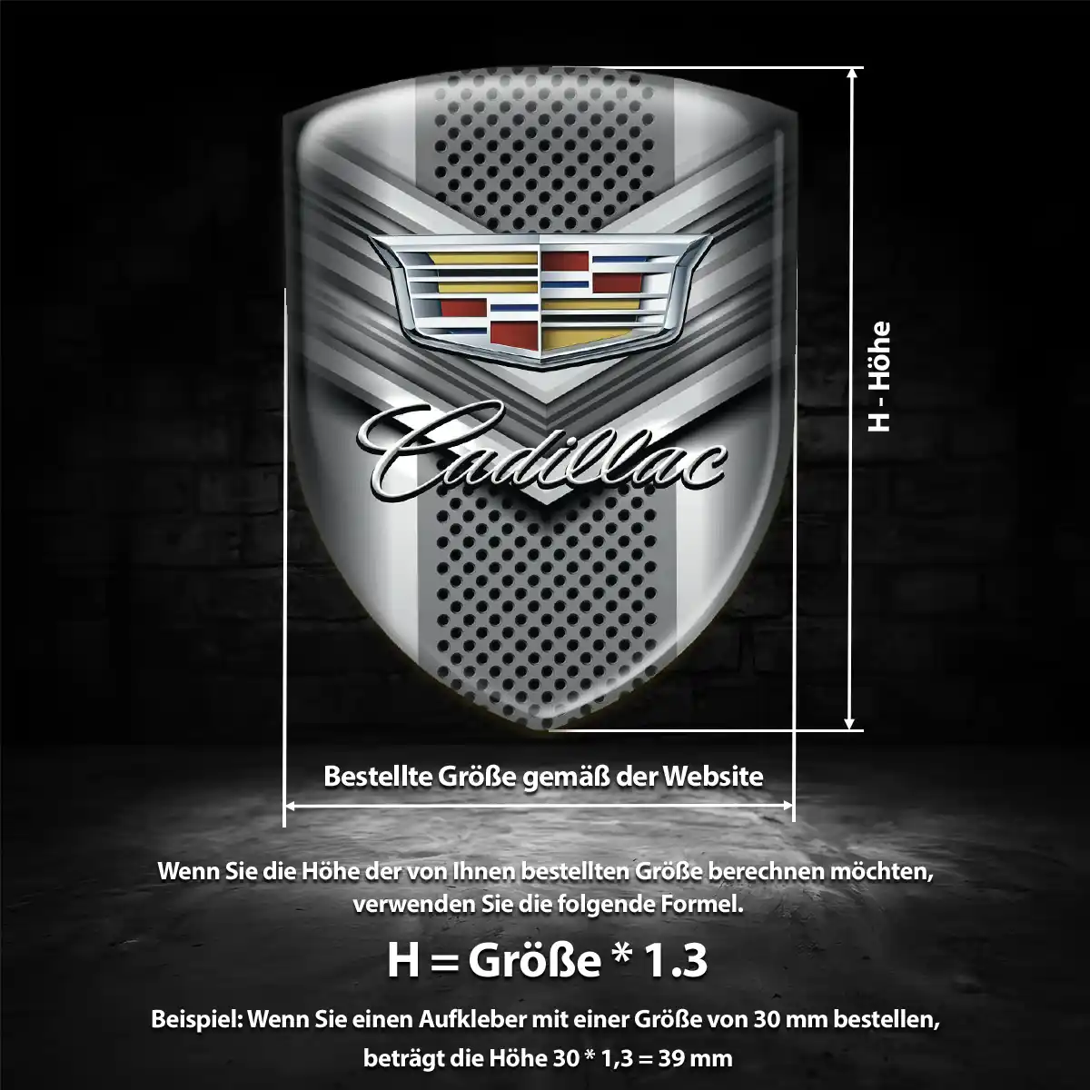 Cadillac Wappen Aufkleber Auto Premium-Edition