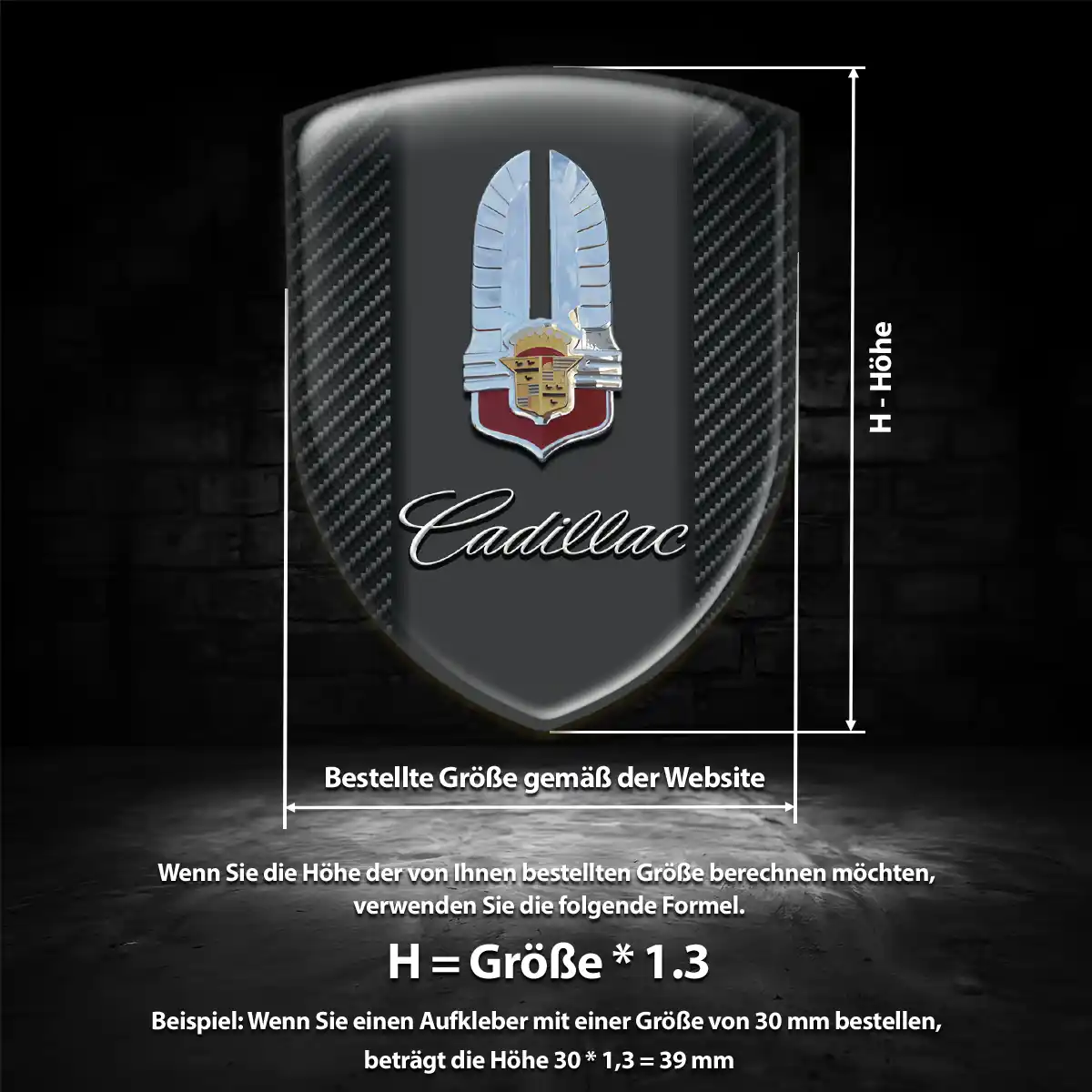 Cadillac Wappen Aufkleber Emblem Auto Premium-Edition