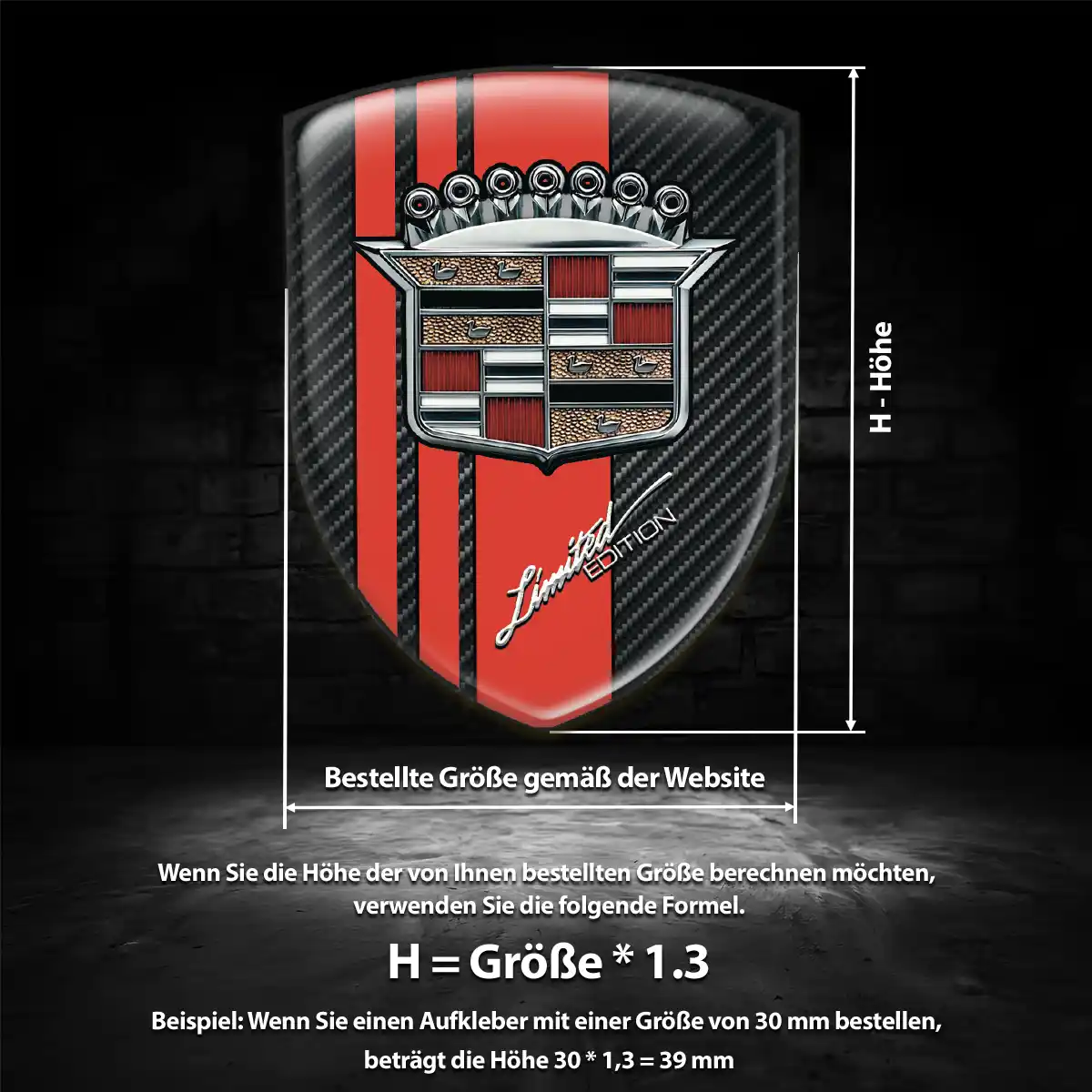 Cadillac Wappen Aufkleber Emblem Überzeugende Qualität