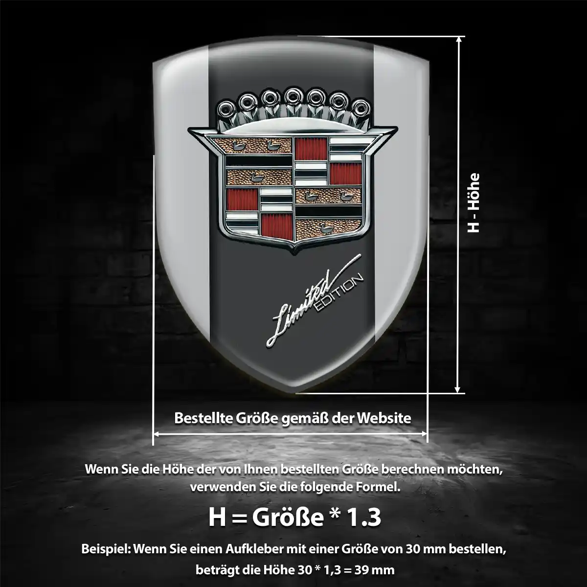 Cadillac Wappen Aufkleber Emblem Elegantes Design