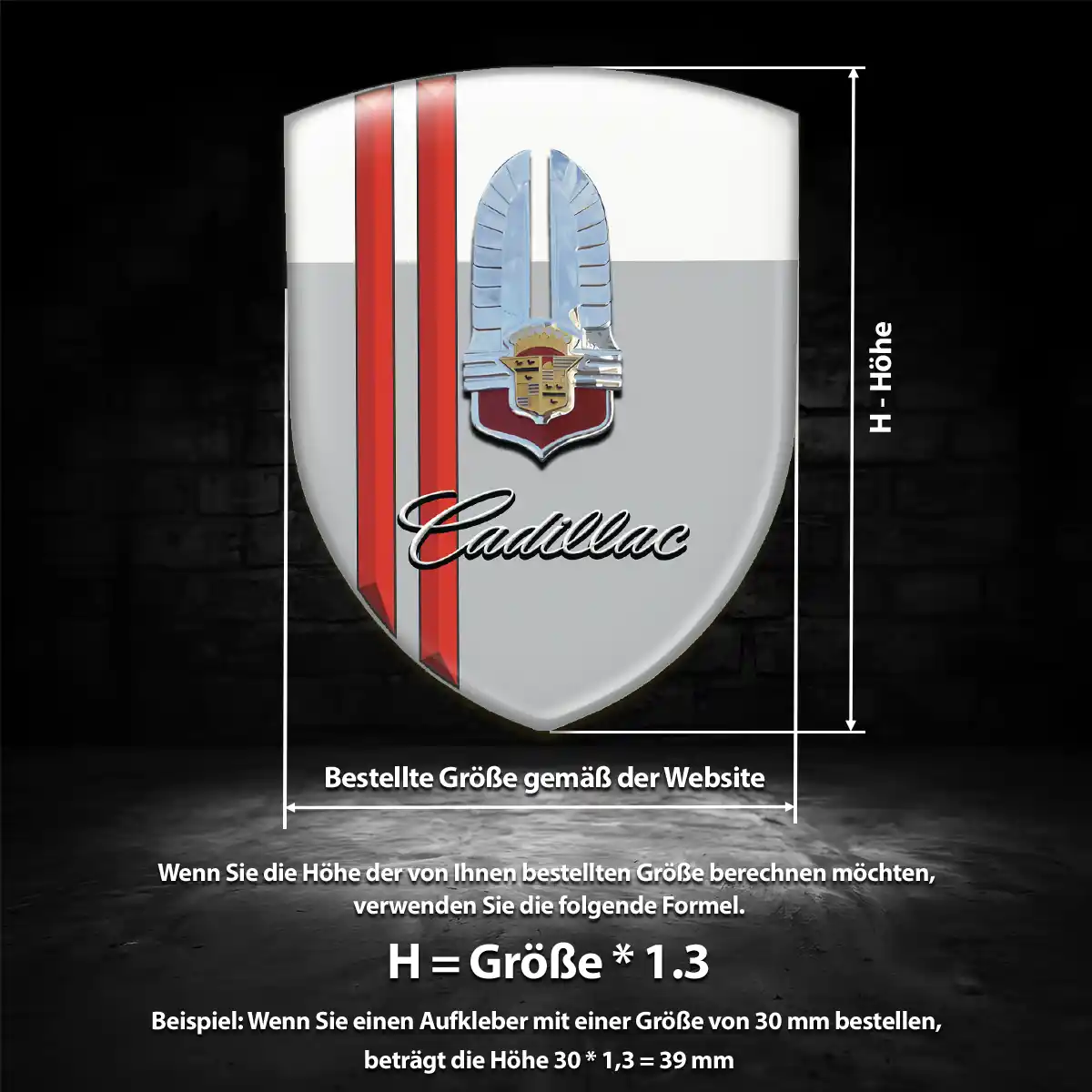 Cadillac Wappen Aufkleber Emblem Hochwertiges Harz