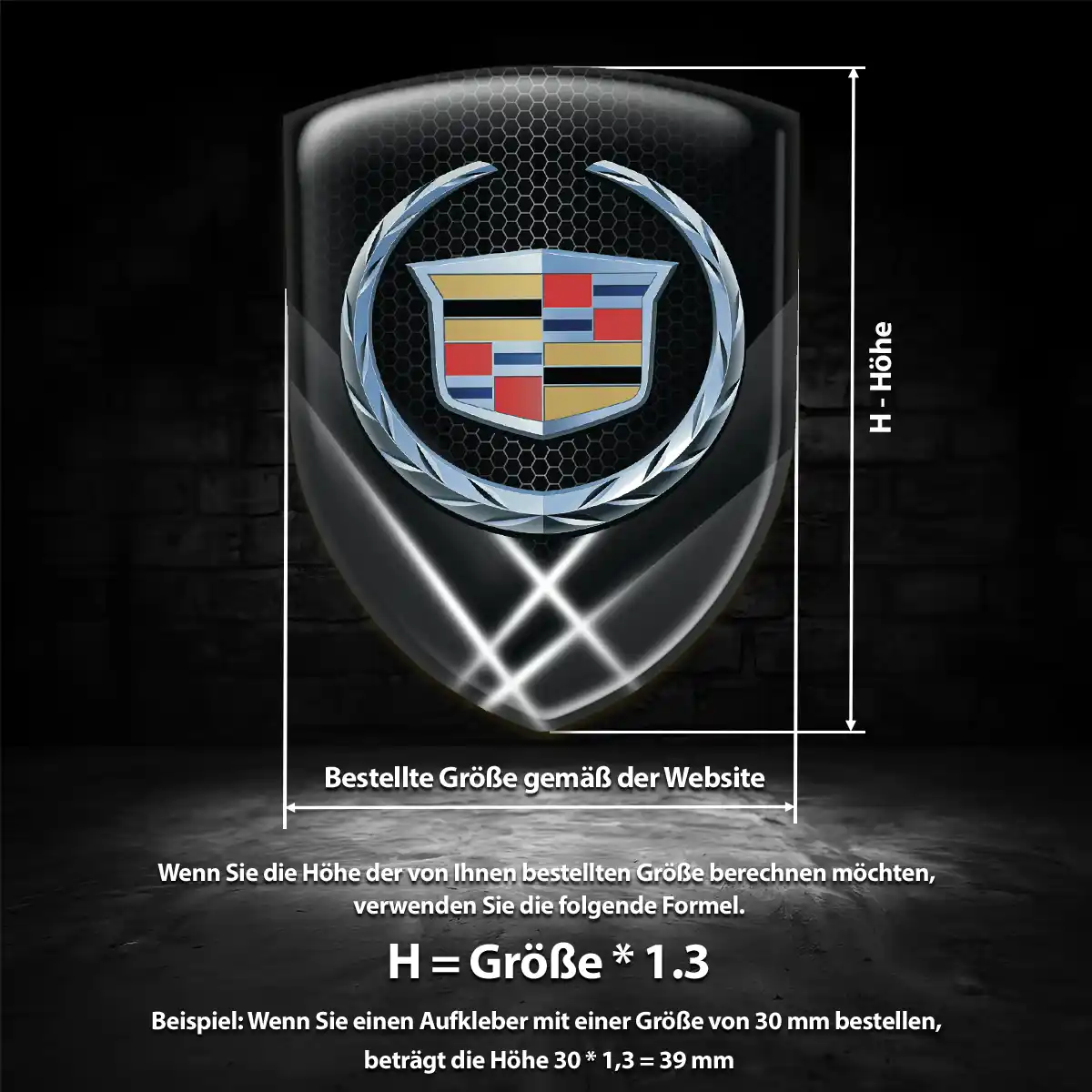 Cadillac Wappen Aufkleber Emblem Interieurdesign