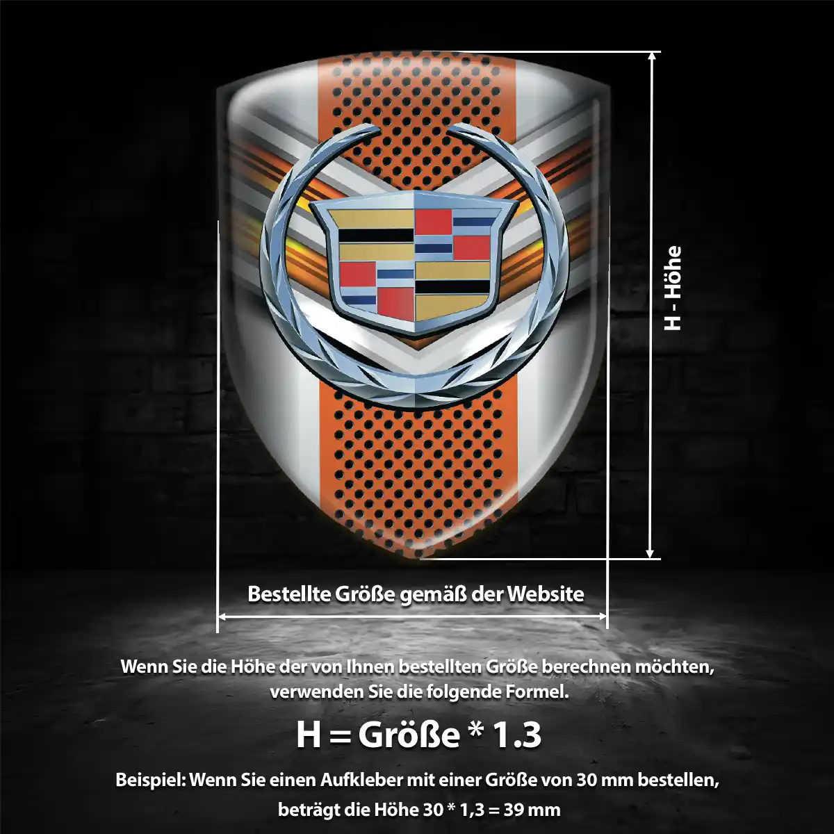 Cadillac Wappen Aufkleber Emblem Luxus-Edition