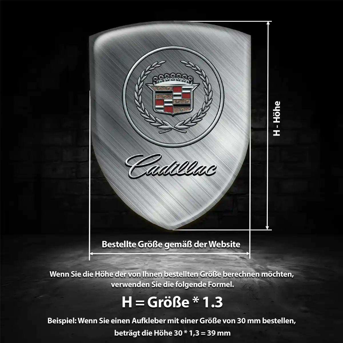 Cadillac Wappen Aufkleber Emblem Spitzenqualität