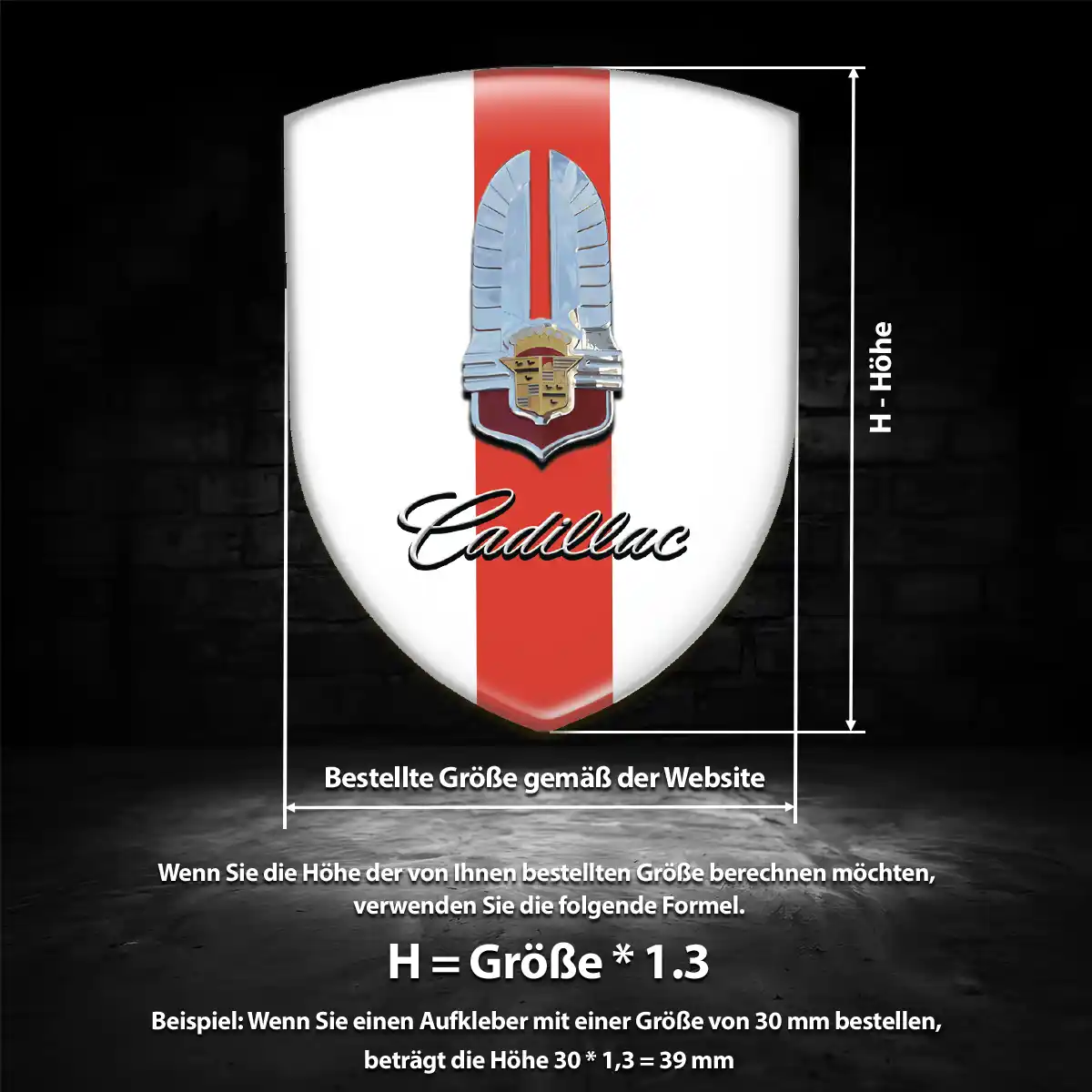 Cadillac Wappen Aufkleber Exterieurdesign