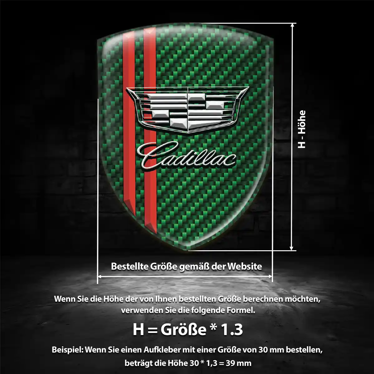 Cadillac Wappen Aufkleber Hochwertiges Harz