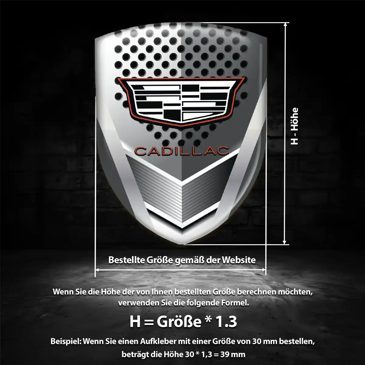 Cadillac Wappen Aufkleber Interieurdesign