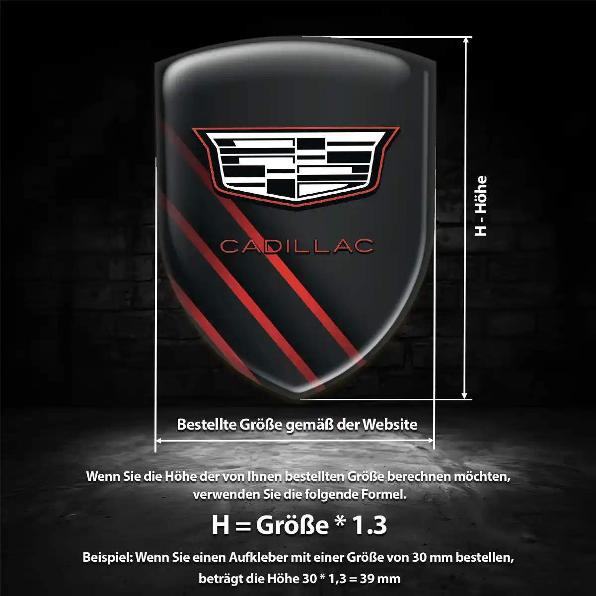 Cadillac Wappen Aufkleber Luxus-Edition
