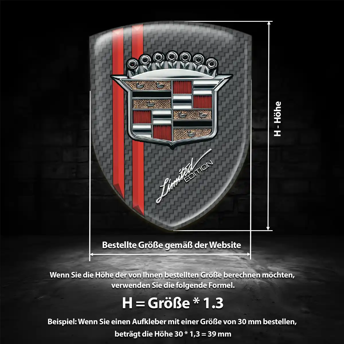 Cadillac Wappen Aufkleber Markenedition