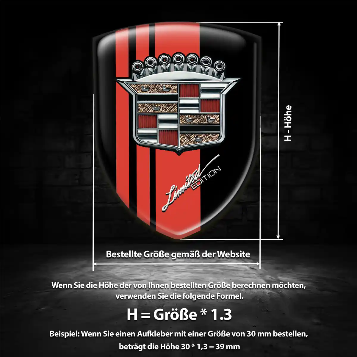 Cadillac Wappen Aufkleber Premium-Edition