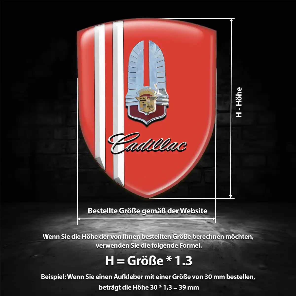 Cadillac Wappen Aufkleber Spitzenqualität