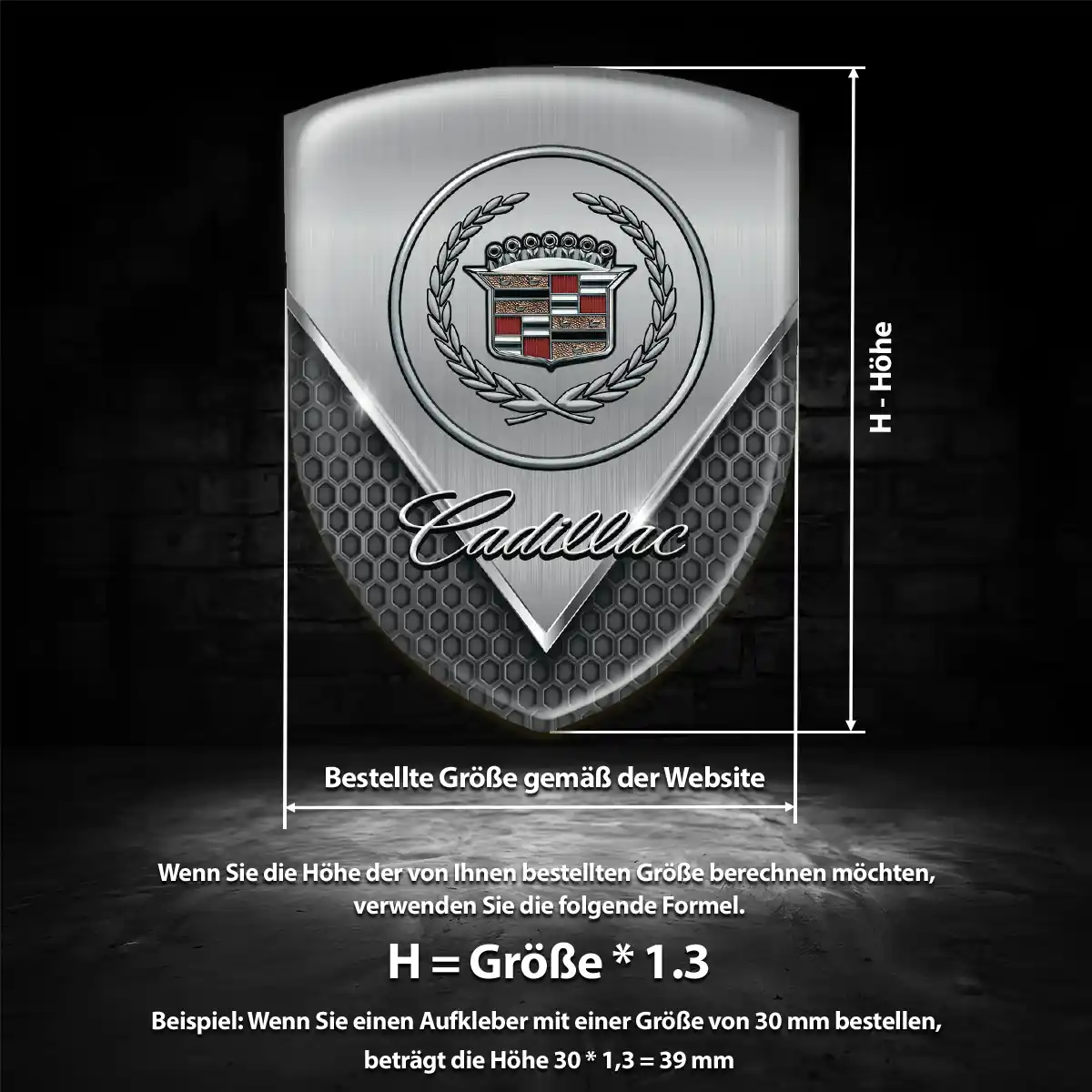 Cadillac Wappen Emblem Aufkleber Auto Erstklassige Qualität