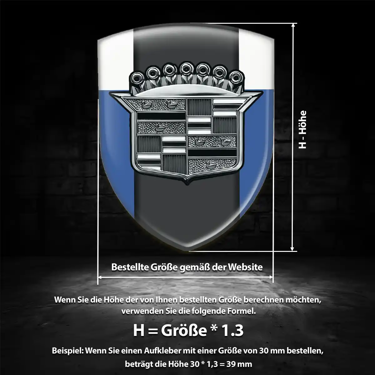 Cadillac Wappen Emblem Aufkleber Auto Höchste Qualität