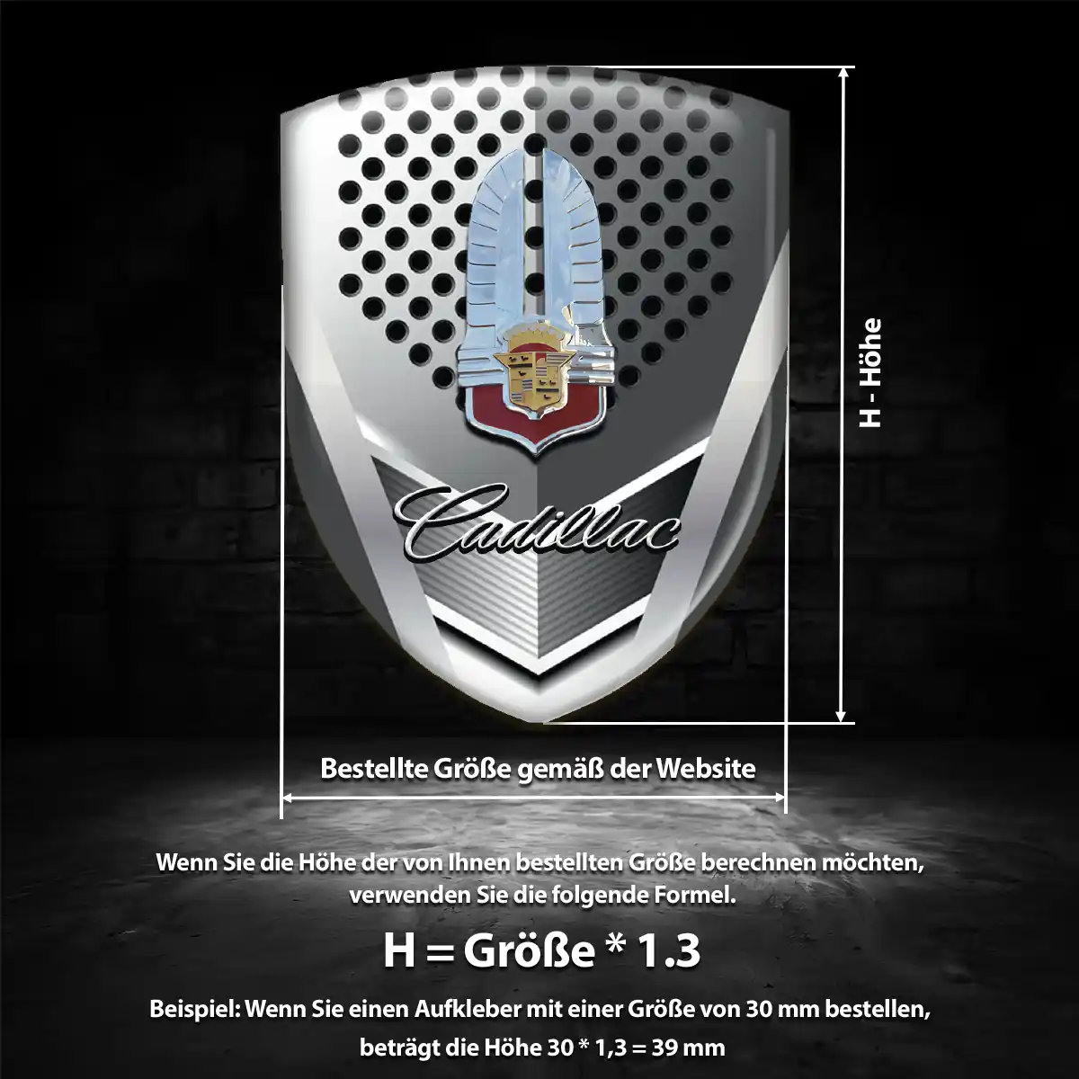 Cadillac Wappen Emblem Aufkleber Auto Hochwertiges Harz