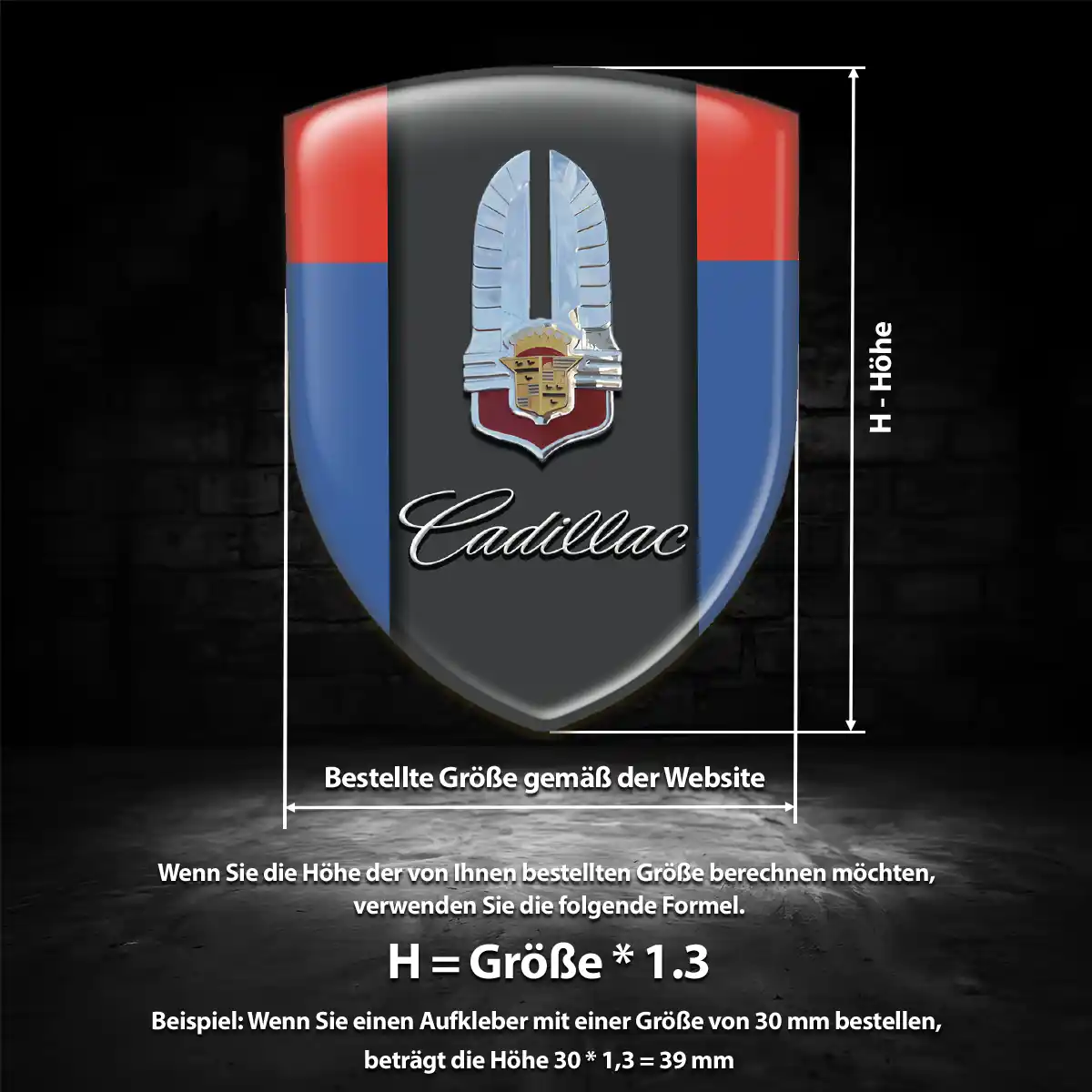 Cadillac Wappen Emblem Aufkleber Auto Interieurdesign