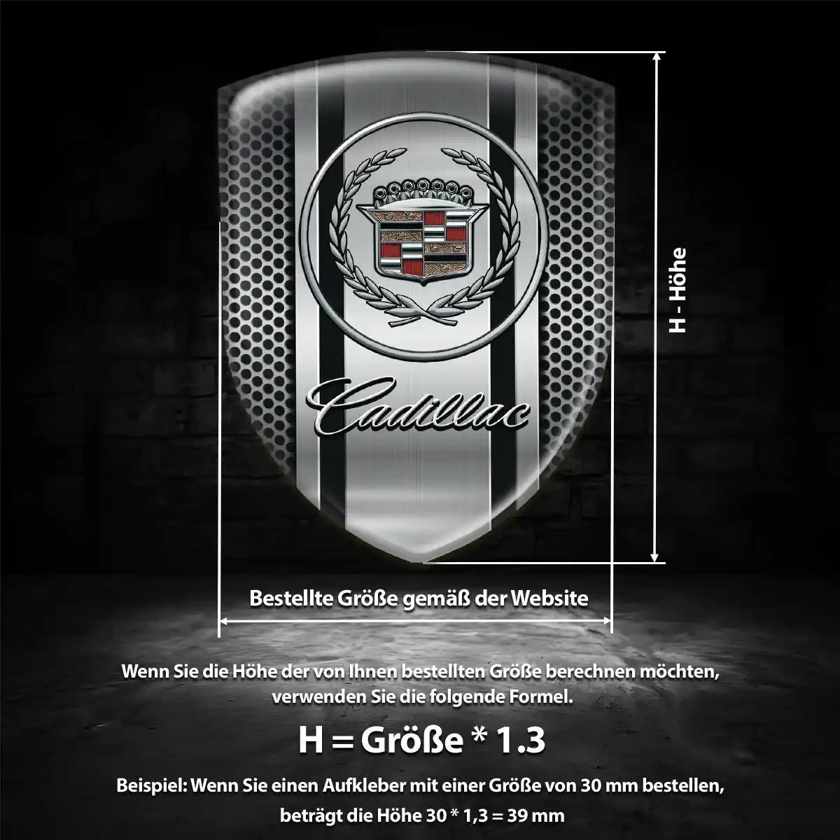 Cadillac Wappen Emblem Aufkleber Auto Limitierte Auflage