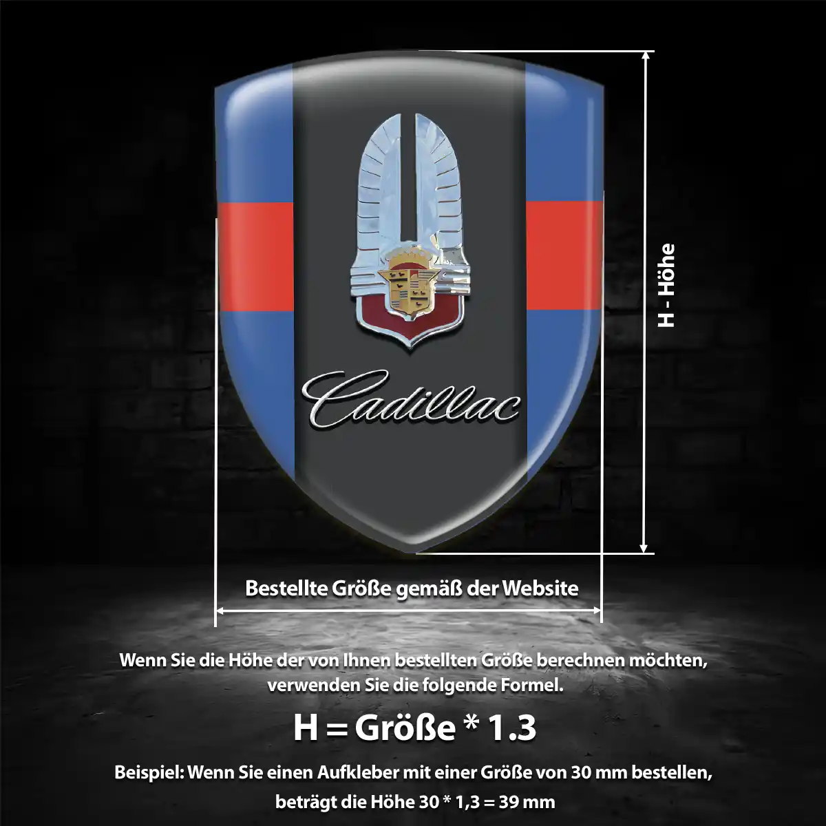 Cadillac Wappen Emblem Aufkleber Auto Premiumqualität