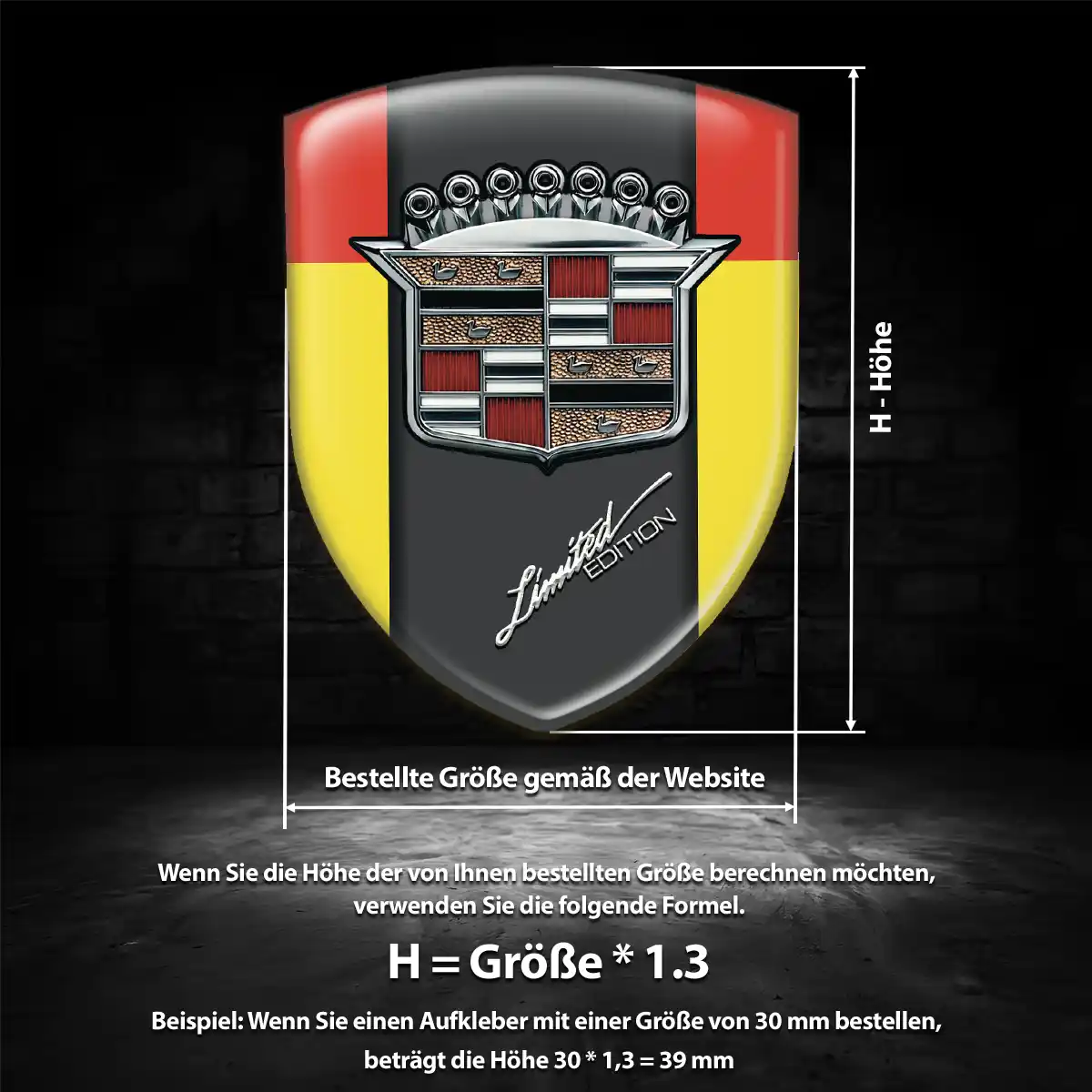 Cadillac Wappen Emblem Aufkleber Auto Spitzenqualität
