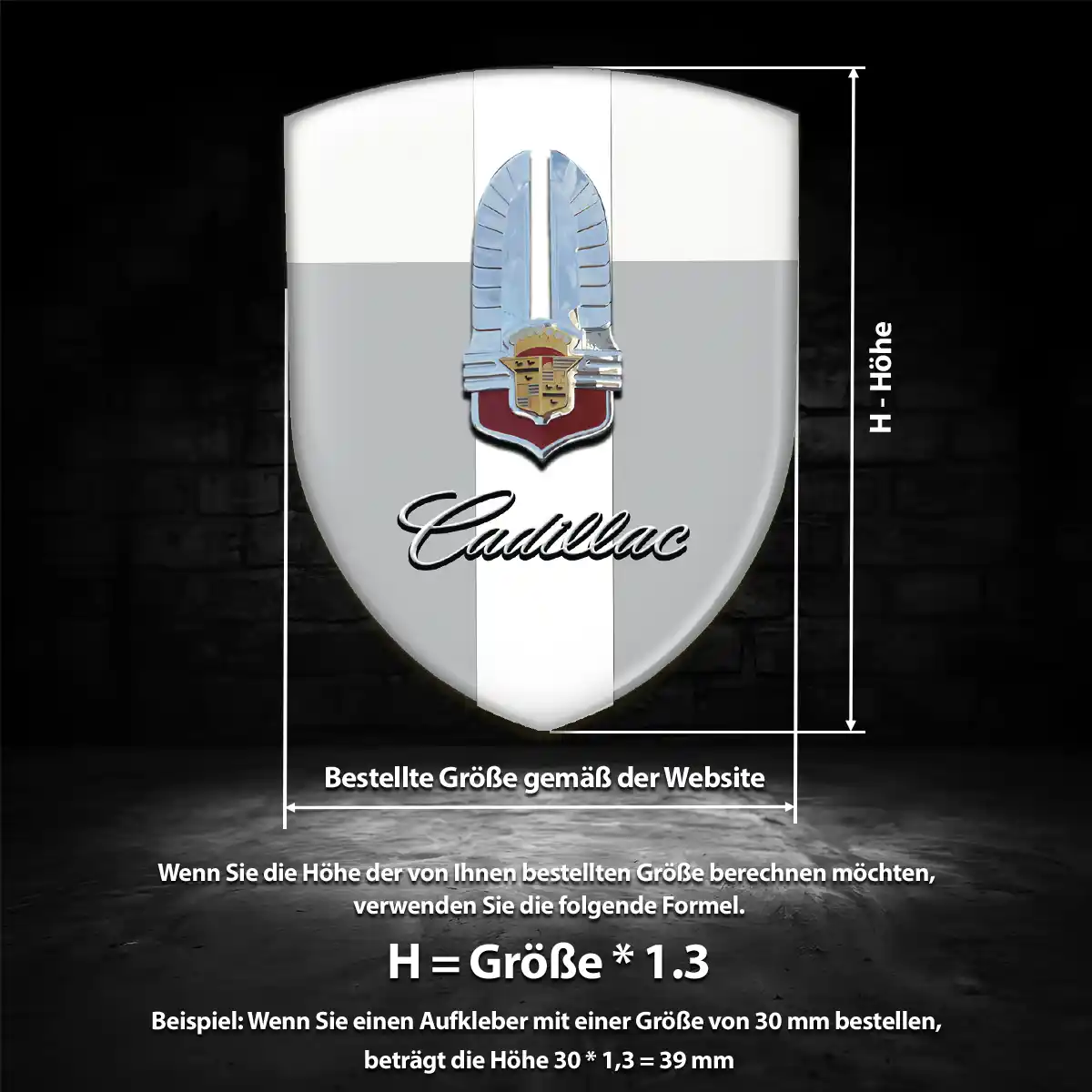 Cadillac Wappen Emblem Aufkleber Exterieurdesign