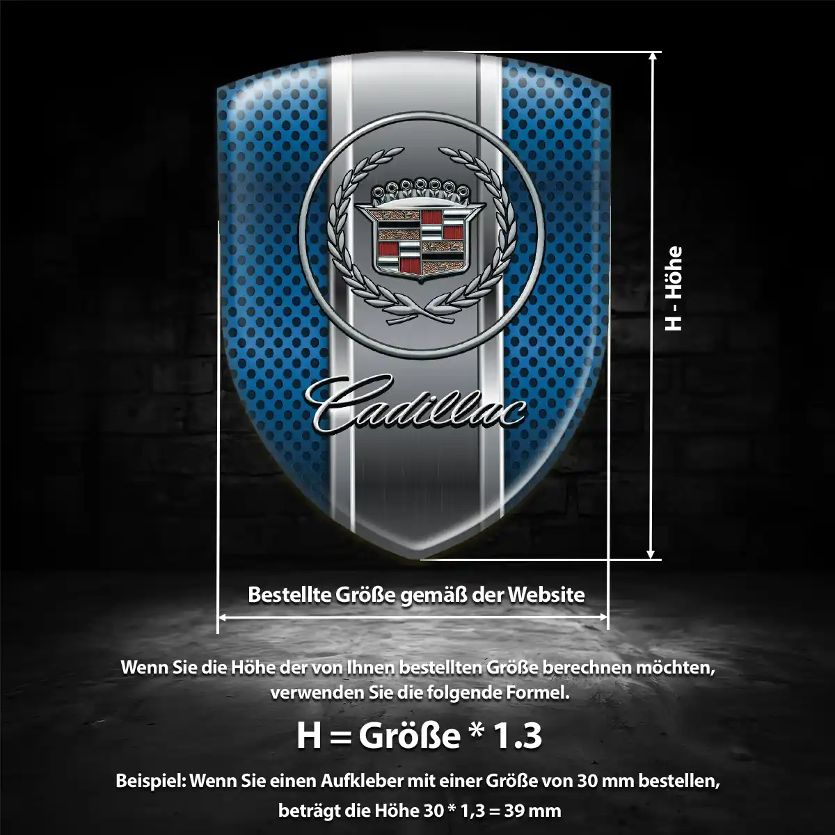 Cadillac Wappen Emblem Aufkleber Hochwertiges Harz