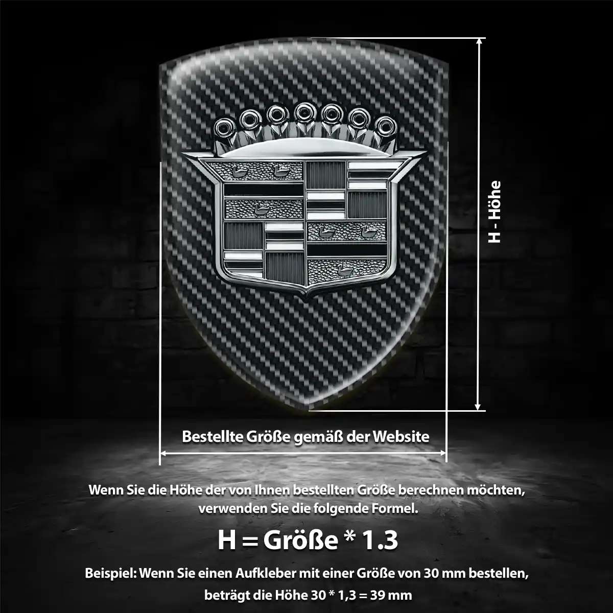 Cadillac Wappen Emblem Aufkleber Limitierte Auflage