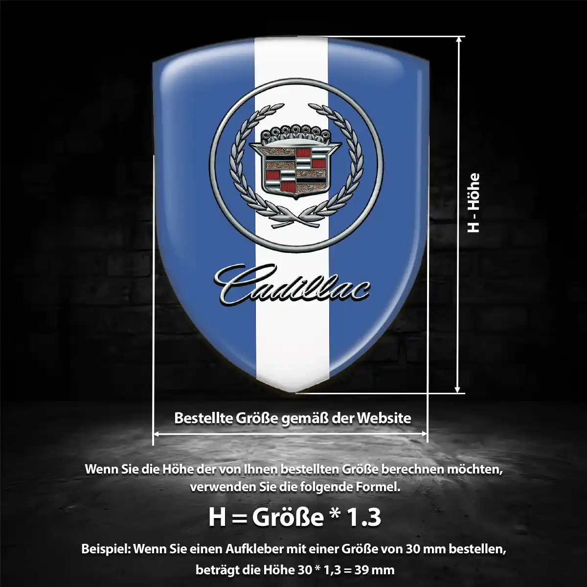 Cadillac Wappen Emblem Aufkleber Luxus-Edition
