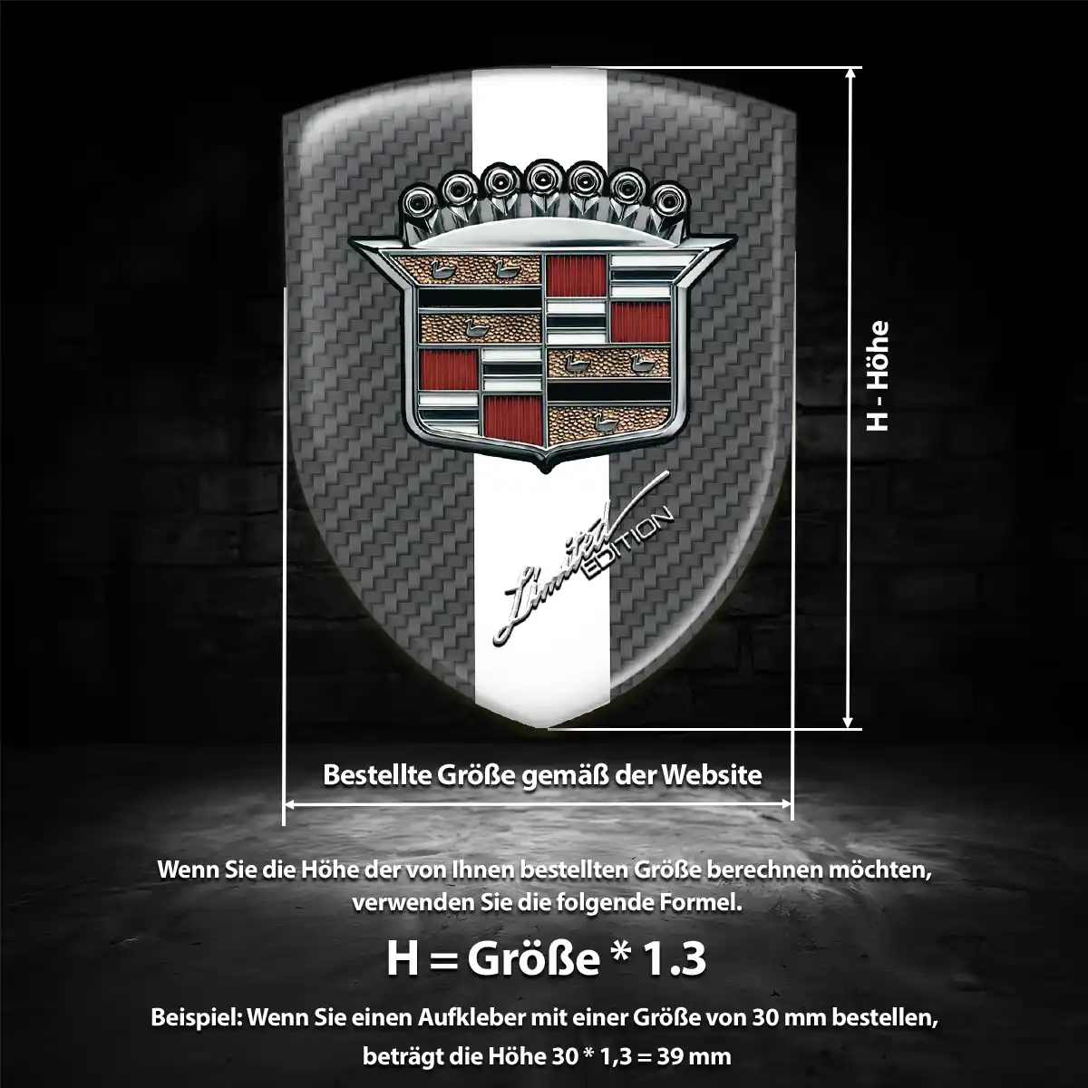 Cadillac Wappen Emblem Aufkleber Markenedition