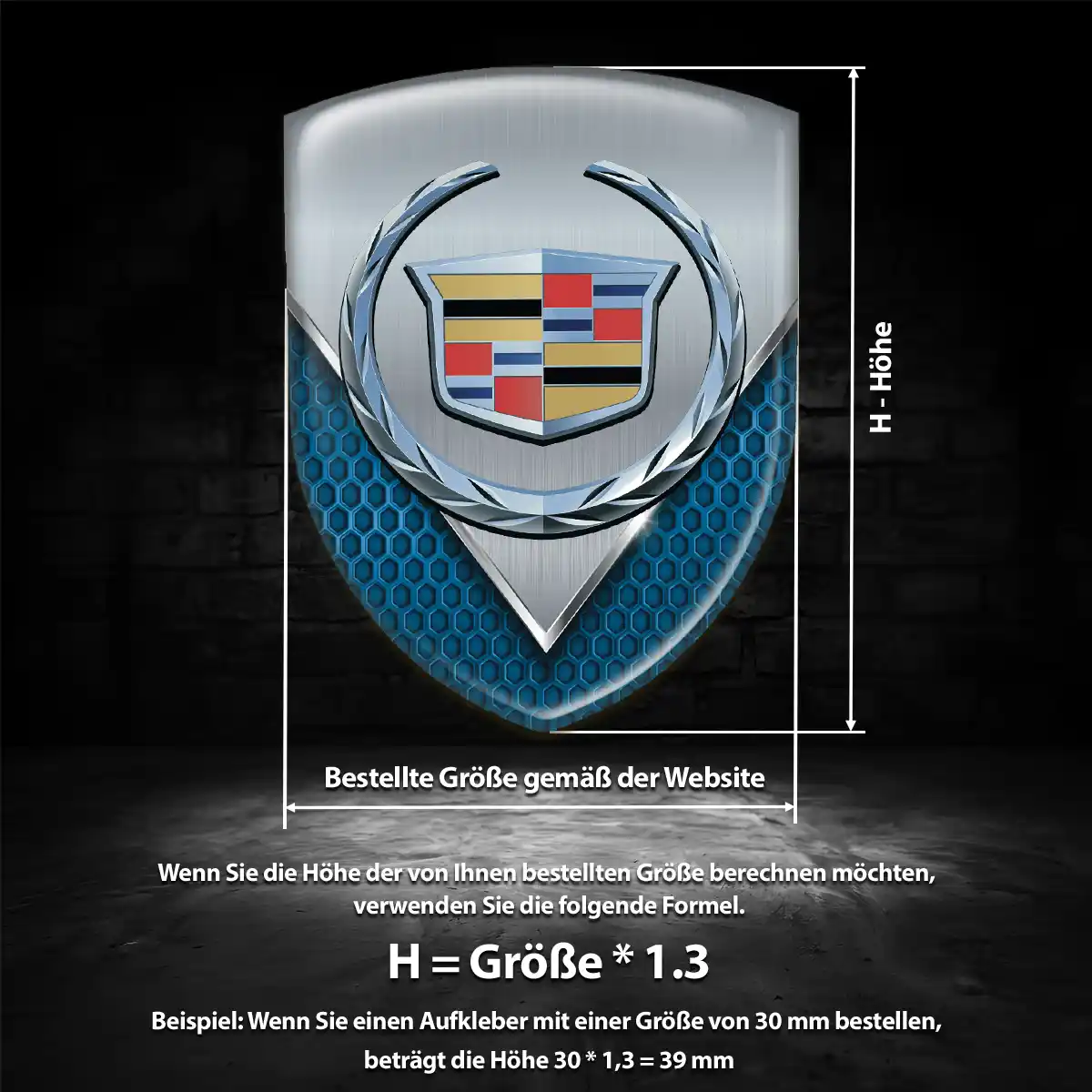 Cadillac Wappen Emblem Aufkleber Premiumqualität