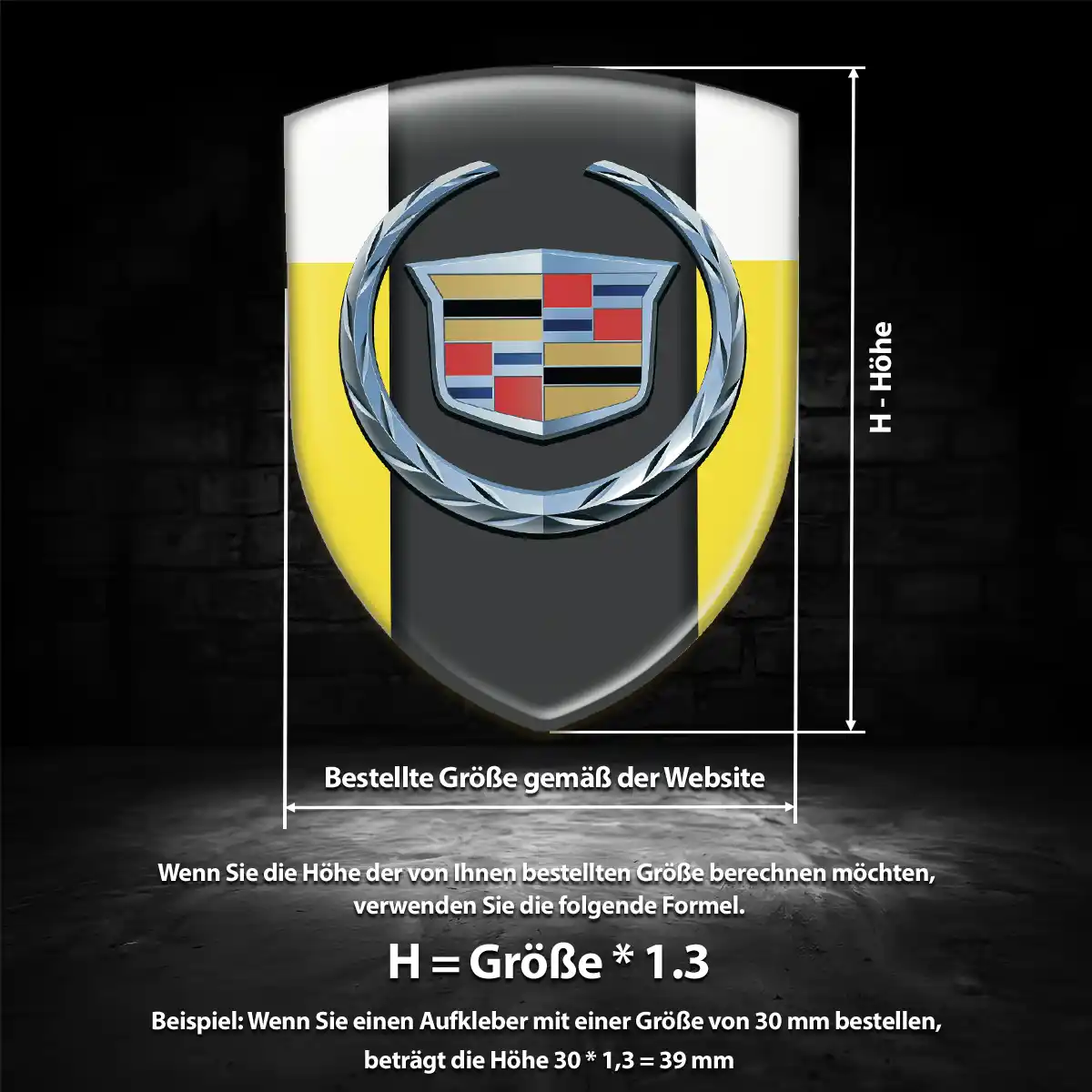 Cadillac Wappen Emblem Aufkleber Spitzenqualität