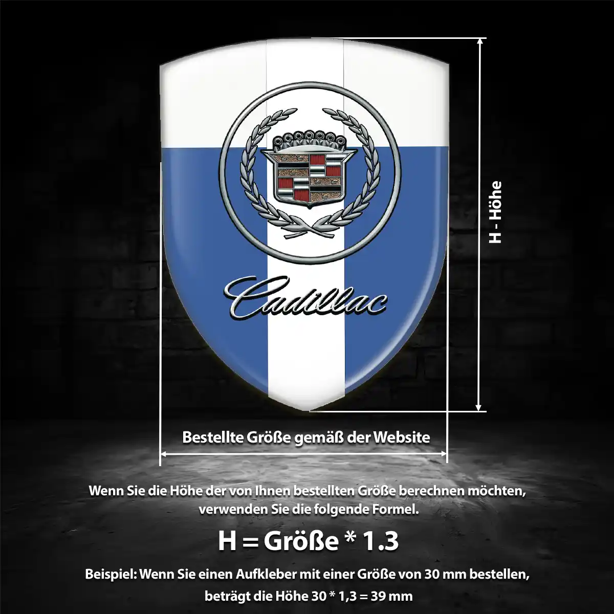 Cadillac Wappen Emblem Aufkleber Tuningfahrzeug