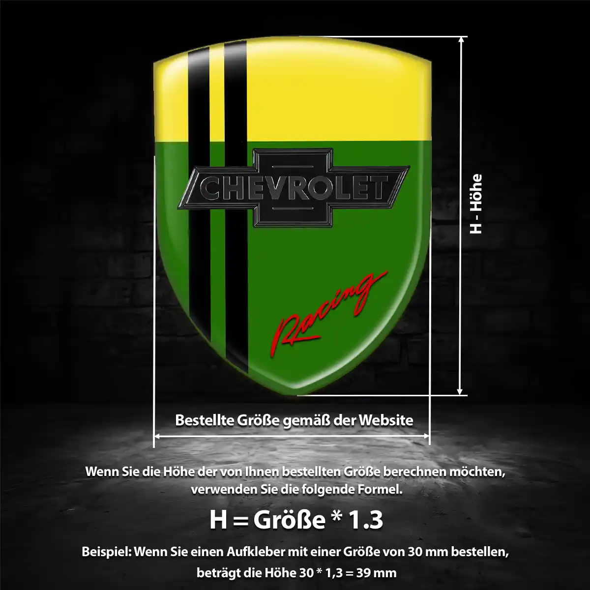 Chevrolet 3D Gel Aufkleber Auto Premiumqualität