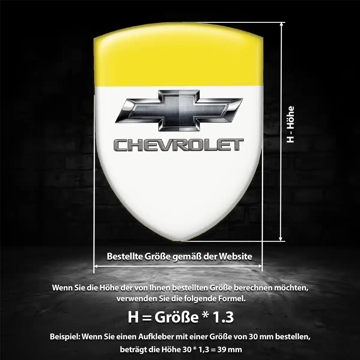 Chevrolet 3D Gel Aufkleber Hohe Qualität