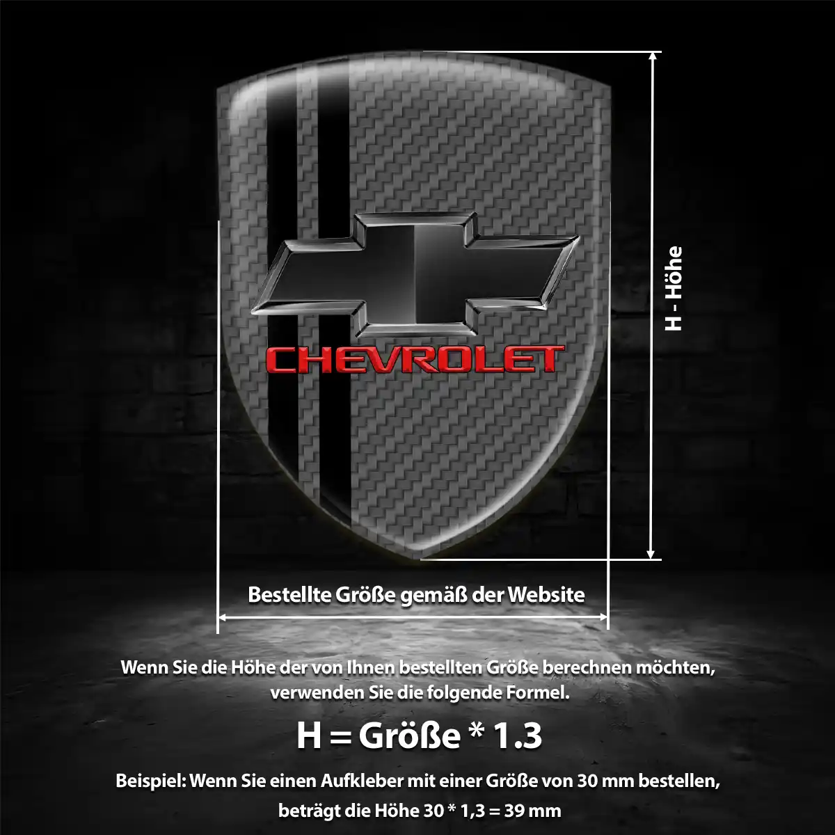 Chevrolet 3D Gel Aufkleber Premium-Edition