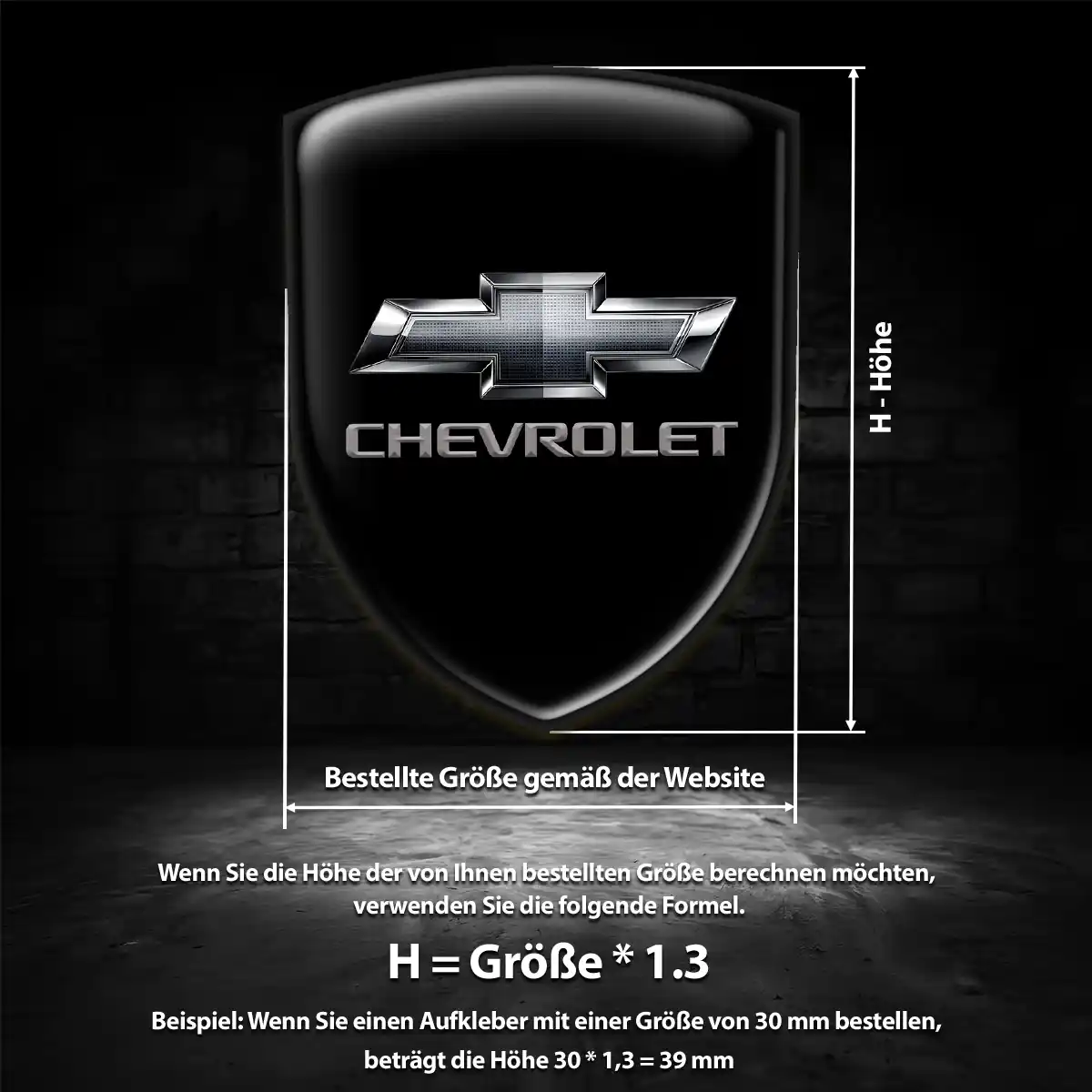 Chevrolet 3D Gel Aufkleber Premiumqualität