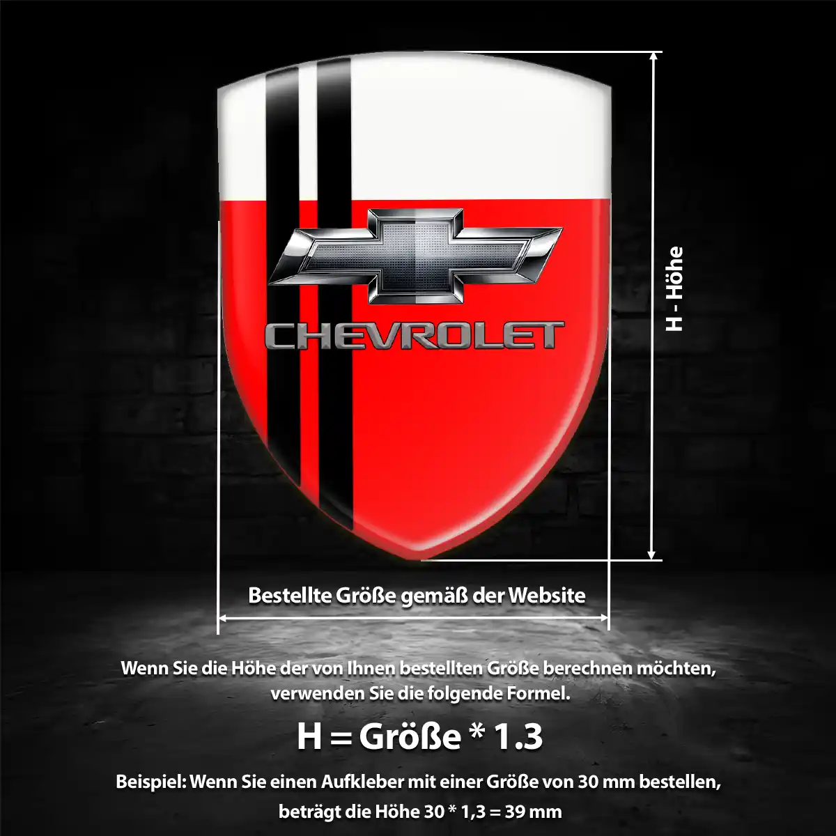Chevrolet 3D Gel Aufkleber Silikon Auto Hohe Qualität