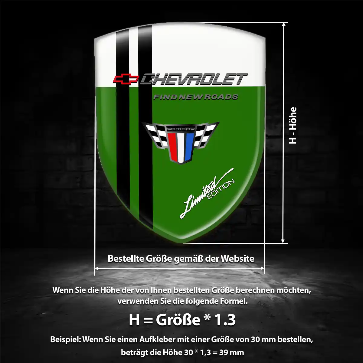 Chevrolet 3D Gel Aufkleber Silikon Auto Premiumqualität