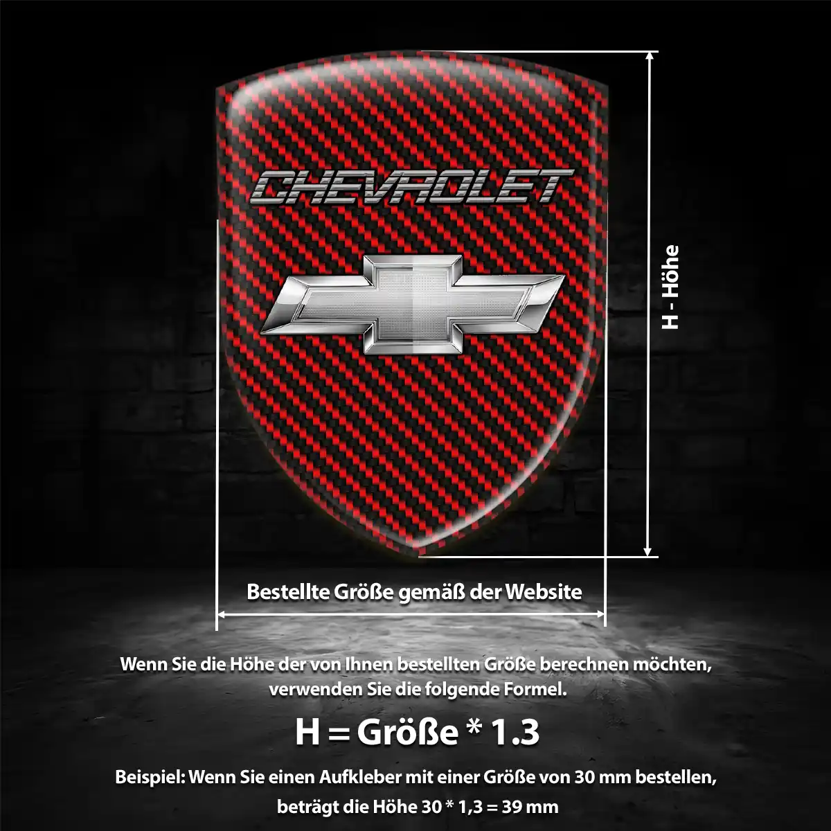 Chevrolet 3D Gel Aufkleber Silikon Limitierte Auflage