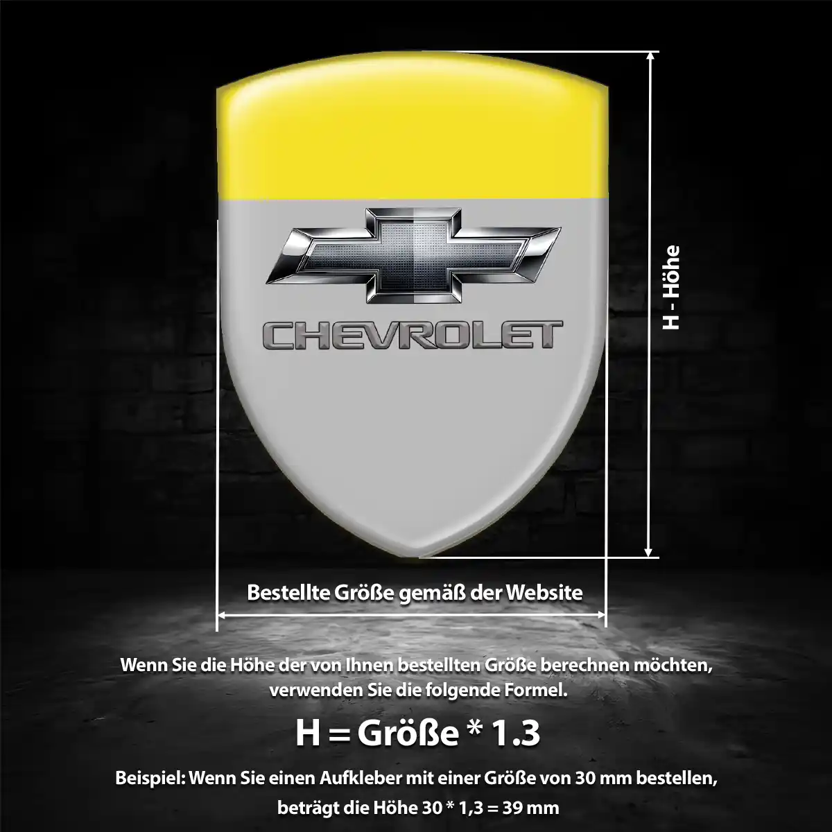 Chevrolet 3D Gel Aufkleber Silikon Luxus-Edition